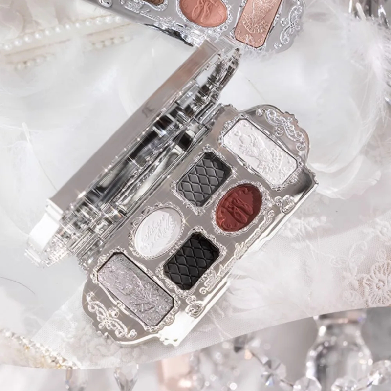 Flower Knows Black Swan Ballet Eyeshadow Palette Matte Fine Shimmer Pearl Colour Glitter Eye Shadow 1