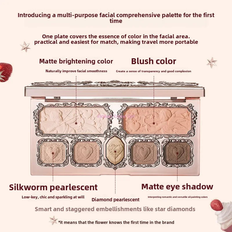 Flowerknows Strawberry Cupid Collection Makeup Palette Blush Highlighter Eyeshadow  Flower Know Fac 9