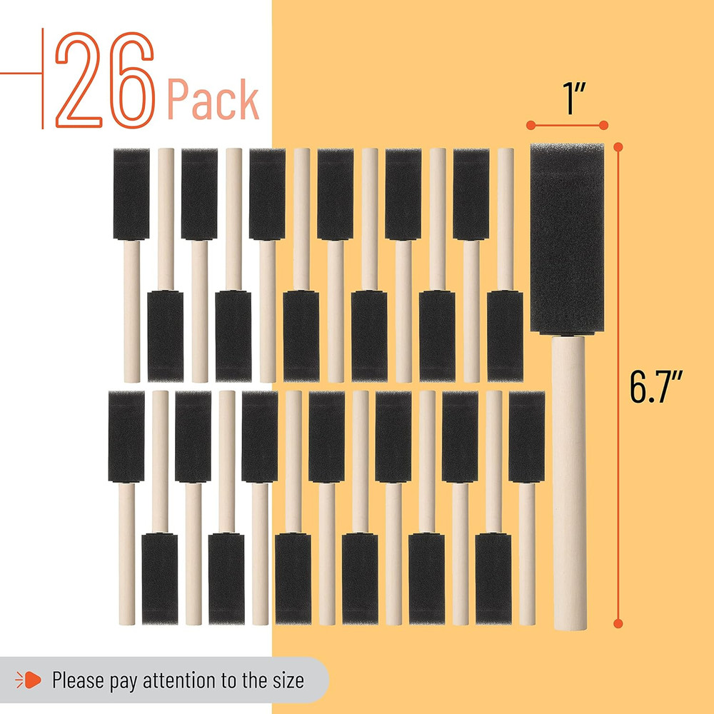 Sponge Brush Wooden Handle Watercolor Oil Stain Art Craft Painting Drawing Kit Art Tools For DIY 5