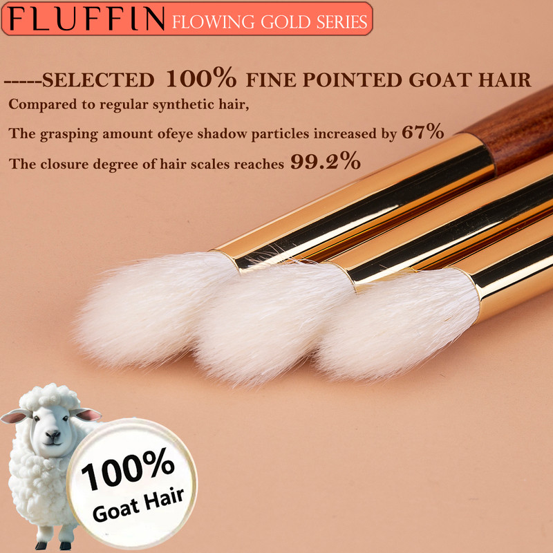 HighEnd FLUFFIN Crease Brush Goat Hair Flame Eyeshadow Nose Shadow Highlighter Brush Copper Rosewoo 2