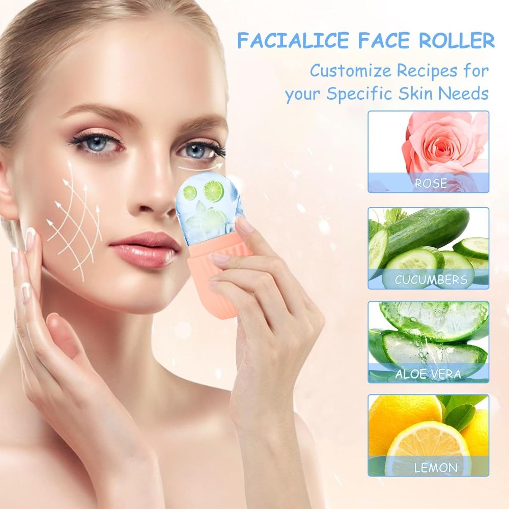 Ice Face Roller With Stainless Steel Gua Sha Board Set Face Massage Roller  Facial Massager For Lif 2