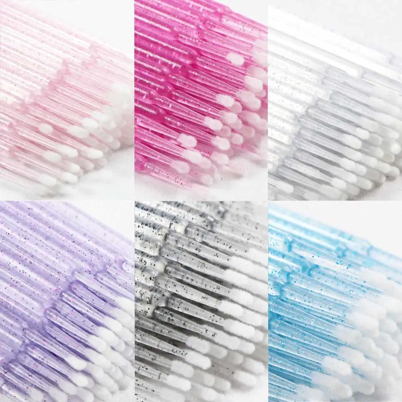 Crystal Disposable Eyelash Brushes & Microbrushes, Professional Eyelash Extension Tools & Individual Lash Removing