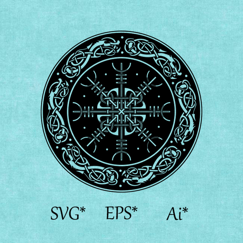 Vegvisir  SVG Yggdrasil  Germano Scandinavian Mythology Ancient Viking Digital SVG EPS AI