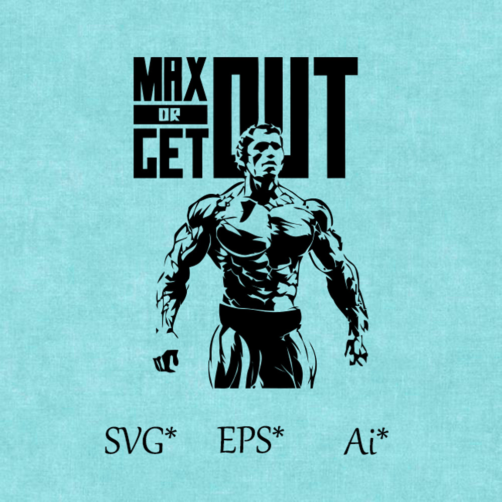 Arnold Schwarzenegger SVG Athlete Fitness Gym Crossfit Bodybuilder Trainer Muscle Digital SVG EPS AI