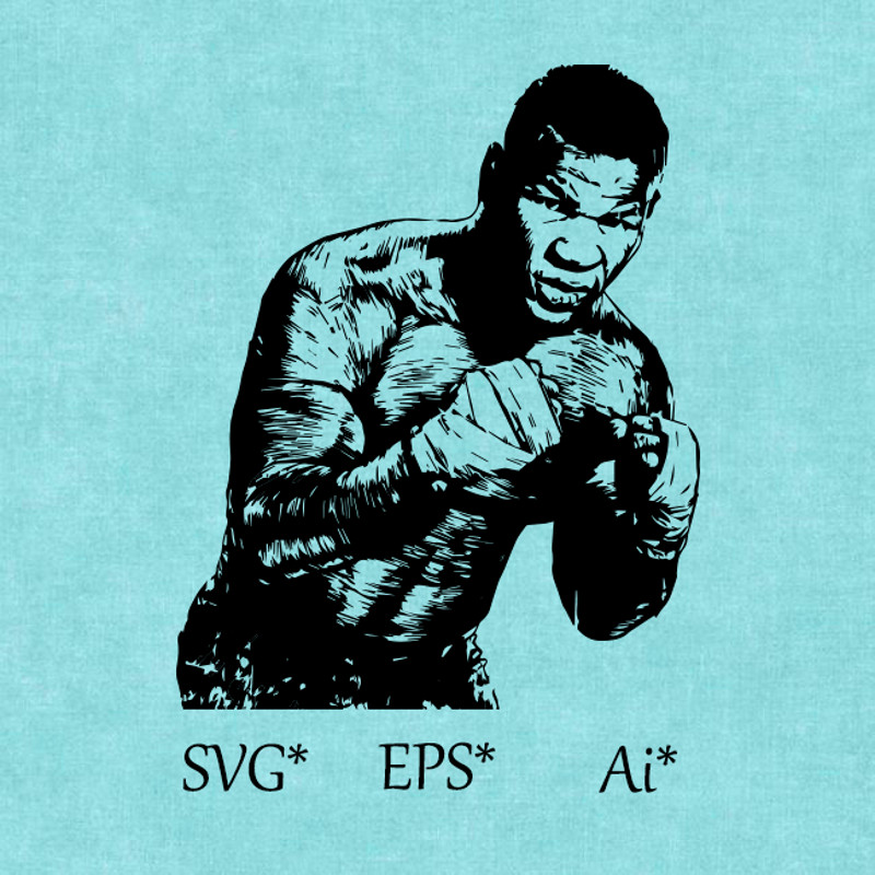 Mike Tyson SVG Iron Mike Dynamite Kid Boxer Champion Fighter Digital SVG EPS AI