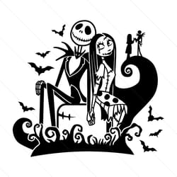 jack skellington and sally halloween svg, horro movie svg