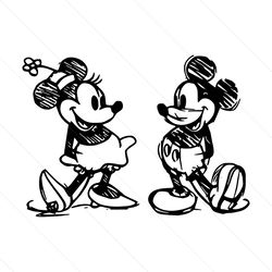 mickey and minnie mouse sketch png file