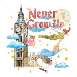 never grow up peter pan png sublimation download