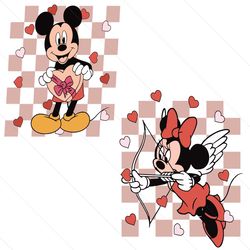 disney mickey and minnie in love couple svg
