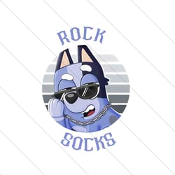 bluey rock socks cartoon character png file digital