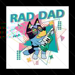 bluey bandit rad dad guitar png file digital