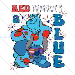 sully monster inc and stitch red white blue svg file digital