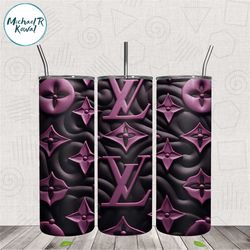 3d louis vuitton brand skinny tumbler wrap png