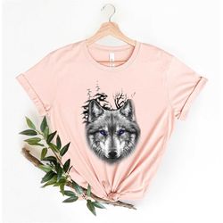 wolf shirt grey wolf hunting ground icy moon forest