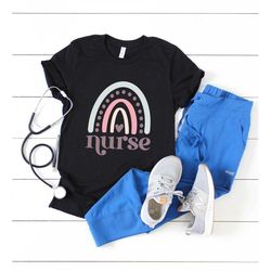 nurse cute rainbow t shirt rn t shirt nursing student tee