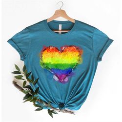 Rainbow Heart Shirt Pride Heart Shirt Lgbt Shirt Lgbt Shirt