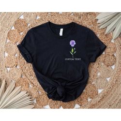 february birth flower shirt custom text violet shirt birth
