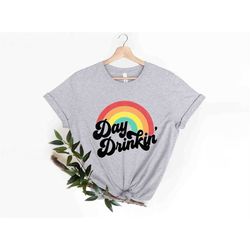day drinkin vintage rainbow t shirt vacation mode shirt