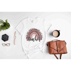 ainbow teacher shirt teach love inspire motivate lead