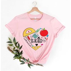teacher heart shirt teacher school supplies shirt funny