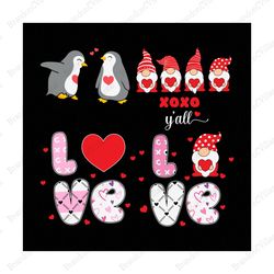 penguins valentine svg, gnomes love valentine svg, valentine quotes svg, designs valentine bundle svg, valentines svg, v