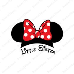 little sister minnie mouse ears svg, disney mouse svg, disney svg, disney characters svg, cartoon, movie silhouette