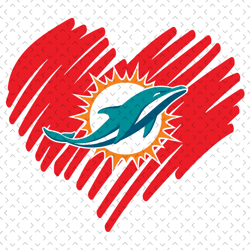 Miami Dolphins Heart Svg, Nfl svg, Football svg file, Football logo,Nfl fabric, Nfl football