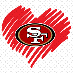San Francisco 49ers Heart Svg, Nfl svg, Football svg file, Football logo,Nfl fabric, Nfl football