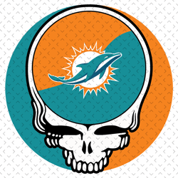 Miami Dolphins Skull Svg, Nfl svg, Football svg file, Football logo,Nfl fabric, Nfl football