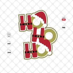 ho ho ho, christmas svg, santa hat svg, santa hat vector, christmas holiday, christmas party, christmas shirts, xmas gif