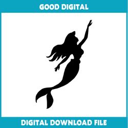 the little mermaid princess ariel silhouette vector svg