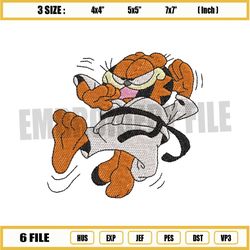 garfield the karate cat embroidery