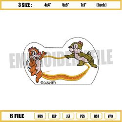 chip and dale disney characters embroidery