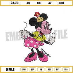 cute minnie mouse design embroidery png
