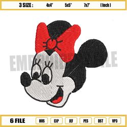 minnie mouse head embroidery design png