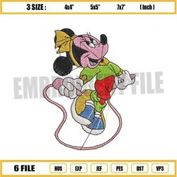 minnie mouse playing sport embroidery ,png