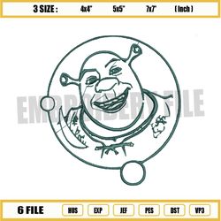 green design shrek embroidery png