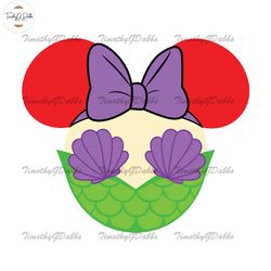 ariel little mermaid princess mickey head svg