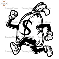 chasing money bags dollars rich svg, money running svg