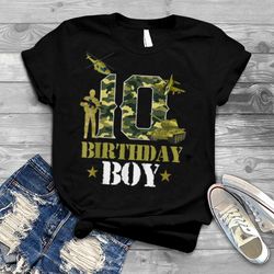 10th birthday military themed camo boys 10 yrs old soldier t shirt