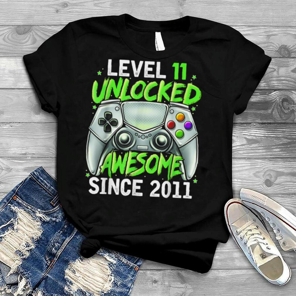 11 Year Old Boy Level 11 Unlocked Awesome 2011 11th Birthday T Shirt.jpg