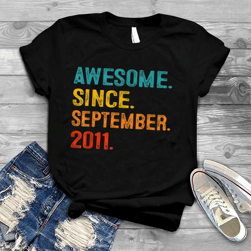 11 Year Old Gift Awesome Since September 2011 11th Bday Boy T Shirt.jpg