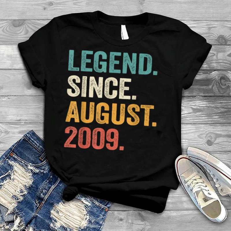 13th Birthday Gift 13 Years Old Boy Legend Since August 2009 T Shirt.jpg