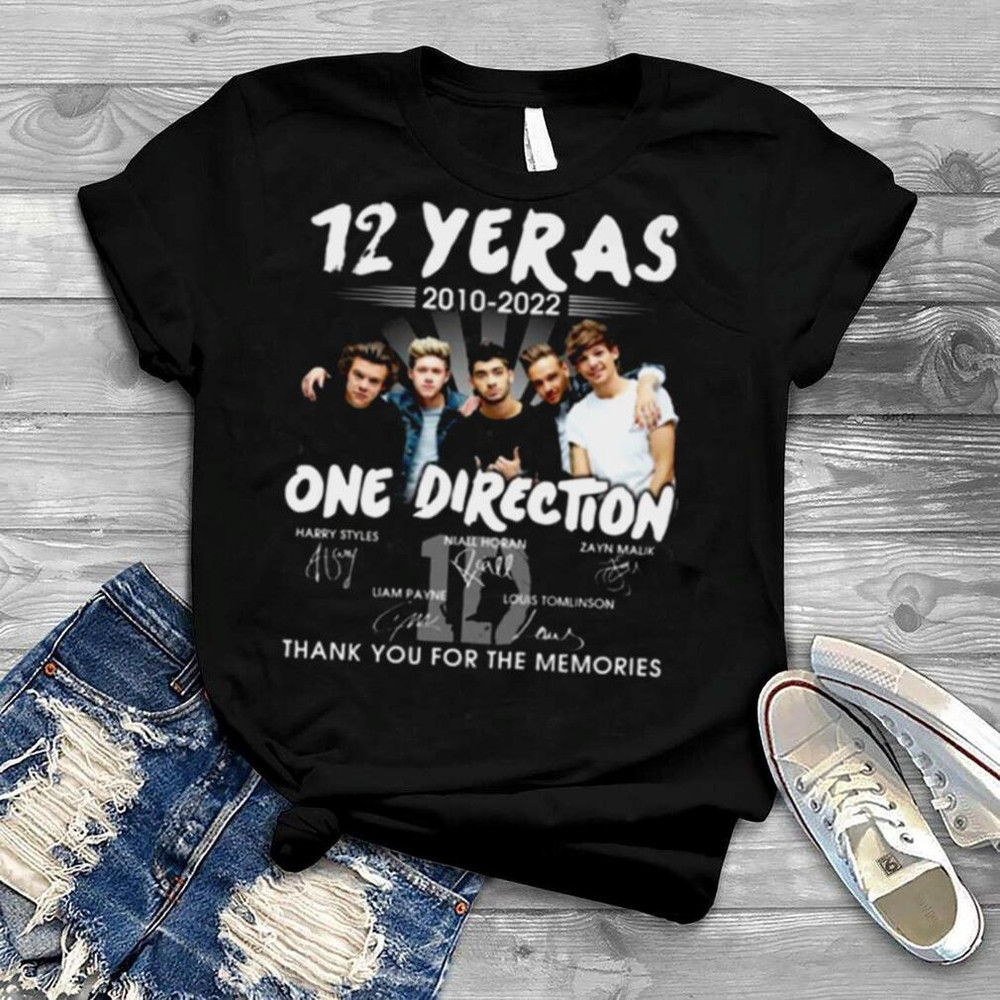 12 Years Of One Direction Signature Thank You For The Memories shirt.jpg