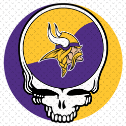 Minnesota Vikings Skull Svg, Nfl svg, Football svg file, Football logo,Nfl fabric, Nfl football