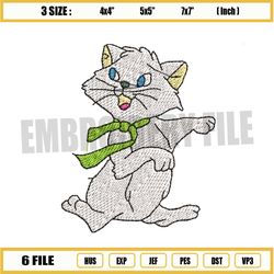 Green Ribbon Cat Berlioz Embroidery Png