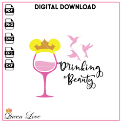 Drinking Beauty Disney Wine SVG