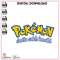 Gotta Catch'em All Pokemon Anime Logo SVG