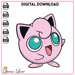 Greem Eyes Pink Cute Small Pokemon Jigglypuff SVG