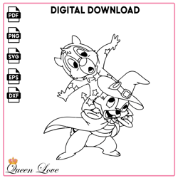 Halloween Chip And Dale Svg File, Coloring Pages, Kids Coloring Pages